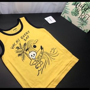 🆕NWT Gymboree boys yellow & navy skull tank